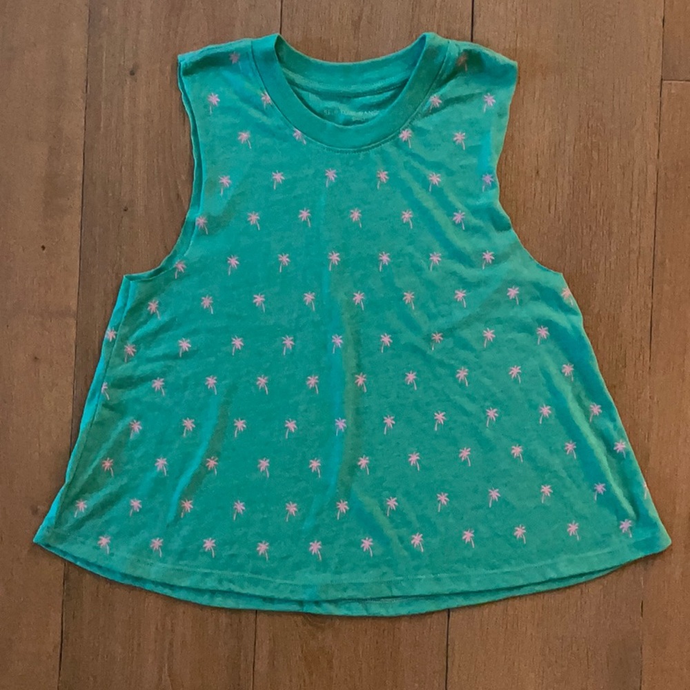 NWOT Spiritual Gangster Green Tank w/Palm Trees- S